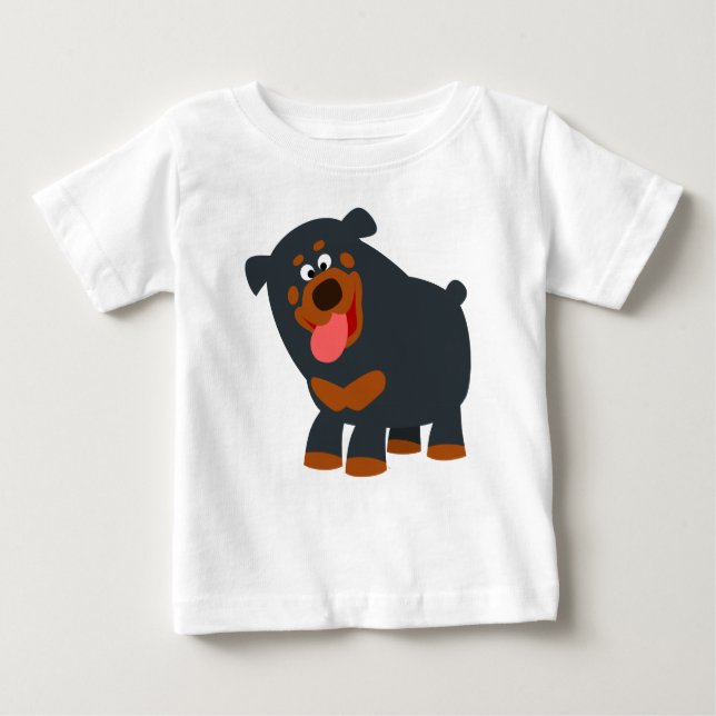 Jolie caricature Rottweiler Baby T-Shirt (Devant)
