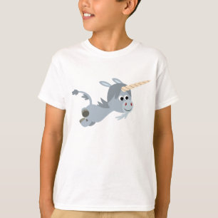 Jolie Caricature Unicorne Dans Un T-shirt Enfants
