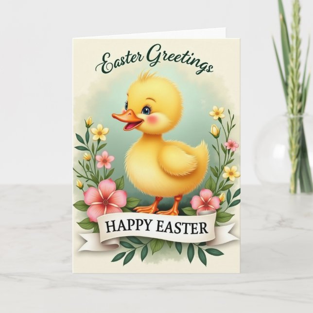 Jolie carte bébé oiseau de printemps (Devant)