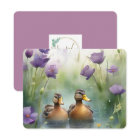 Jolie carte canard aquarelle et fleurs sauvages vi