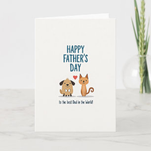 Jolie carte d'amis animaux pour la fête des pères