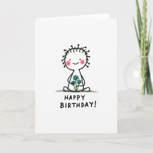 Jolie carte d'anniversaire à figurine