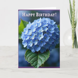 Jolie carte d'anniversaire à pétale bleu
