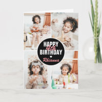Jolie carte d'anniversaire avec 4 photos pour tout