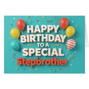 Jolie carte d'anniversaire avec ballons pour beau-