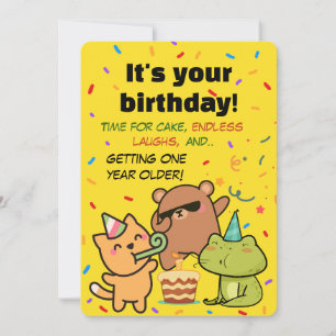 Jolie carte d'anniversaire avec confettis pour ami