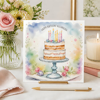 Jolie carte d'anniversaire avec nom personnalisé f