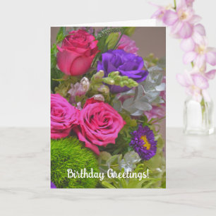 Jolie carte d'anniversaire de Bouquet de fleurs
