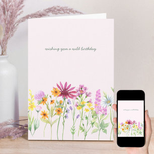Jolie carte d'anniversaire Fleur sauvage