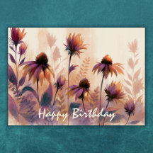 Jolie carte d'anniversaire florale de fleurs sauva