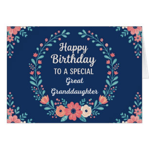 Jolie carte d'anniversaire florale pour arrière-pe