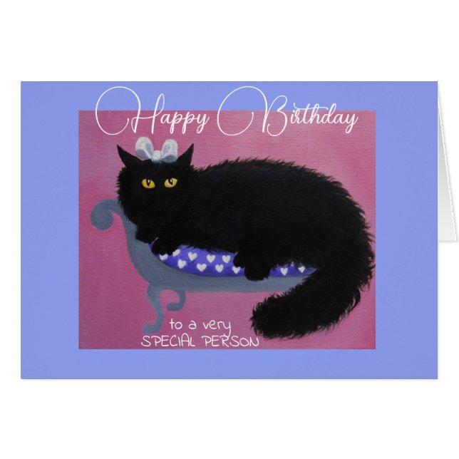 Jolie carte d'anniversaire Kitty/plus ancienne gén (Devant horizontal)