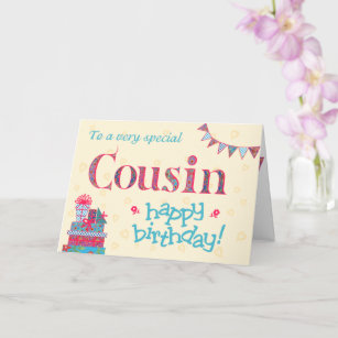 Jolie carte d'anniversaire pour Cousin, Bunting, C