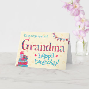 Jolie carte d'anniversaire pour grand-mère, Bund, 
