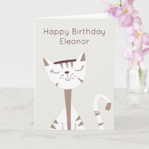 Jolie carte d'anniversaire pour le chat souriant