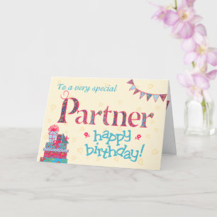 Jolie carte d'anniversaire pour partenaire, Buntin