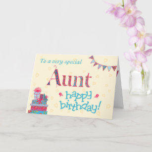 Jolie carte d'anniversaire pour tante, Bund, Cadea