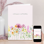Jolie carte d'anniversaire sauvage Fleur sauvage<br><div class="desc">Jolie carte d'anniversaire fleur sauvage,  intitulé vous souhaitant un anniversaire sauvage,  que vous pouvez modifier si vous le souhaitez,  avec le salutation à l'intérieur. Le design a une bordure florale de fleurs sauvages colorées en rose lilas orange et jaune avec un bouquet rose sur le dos.</div>