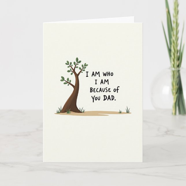 Jolie carte d'arbre de la Fête des Pères (Devant)