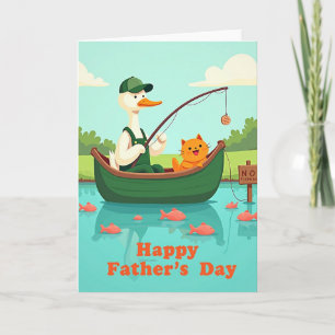 Jolie carte de bateau de pêche pour la fête des pè