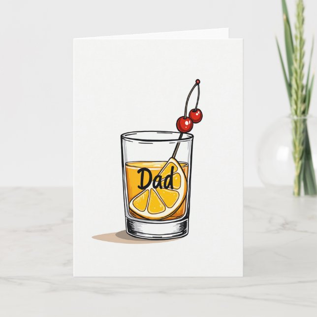 Jolie carte de boisson pour la fête des pères (Devant)