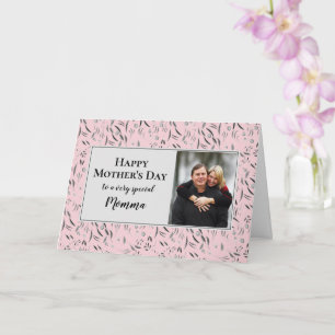 Jolie carte de Bonne Fête Maman avec fleurs et pho