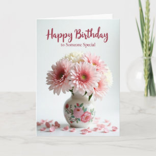 Jolie carte de bouquet de roses pour anniversaire