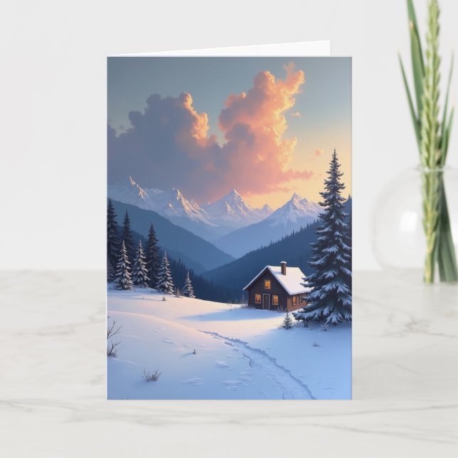 Jolie carte de cabane pour la fête des pères (Devant)