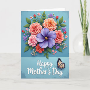 Jolie carte de conception florale pour maman