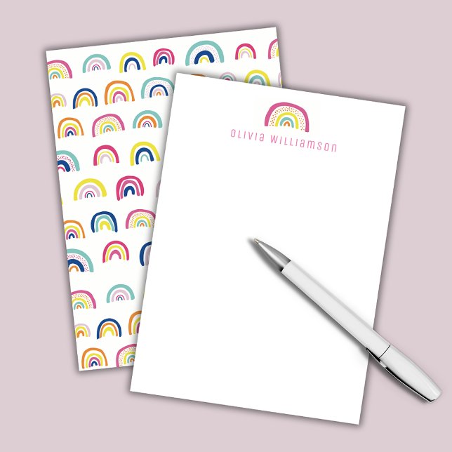 Jolie carte de correspondance arc-en-ciel (Rainbow personalized notecards)