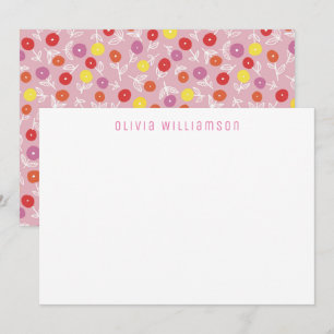 Jolie carte de correspondance florale ditsy pour e