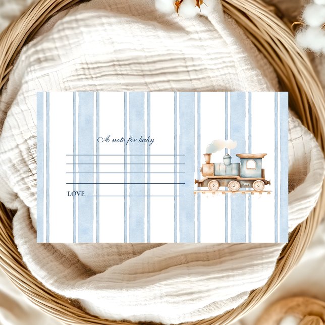 Jolie carte de douche de bébé de train à l'aquarel (Créateur téléchargé)