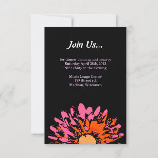 Jolie carte de fête Bat mitzvah de fleurs de print