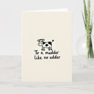 Jolie carte de fête des mères bovine