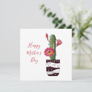 Jolie carte de fête des mères de Cactus en pots