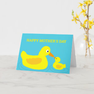 Jolie carte de fête des mères de canard maman cana