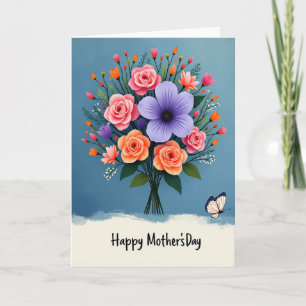 Jolie carte de fête des mères Floraison