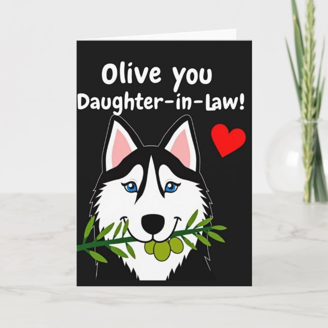 Jolie carte de fête des mères Husky (Devant)