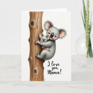 Jolie carte de fête des mères koala
