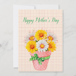 Jolie carte de fête des mères Pot de fleurs de mar