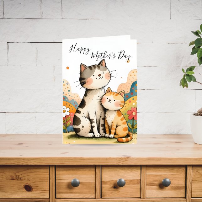 Jolie carte de fête des mères pour chat (Créateur téléchargé)