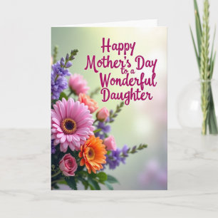 Jolie carte de fête des mères pour la fille