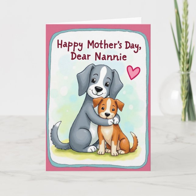 Jolie carte de Fête des Mères pour les chiens (Devant)