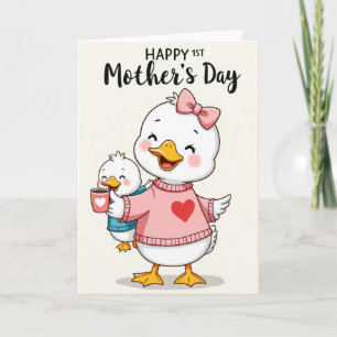 Jolie Carte de Fête des Mères pour Maman Oiseau