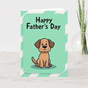 Jolie carte de fête des pères avec un chien de des
