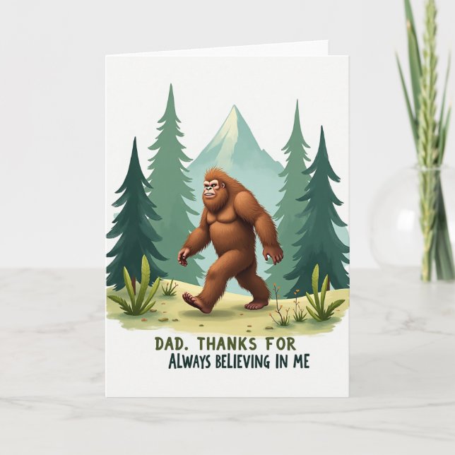 Jolie carte de fête des pères créature de la forêt (Devant)