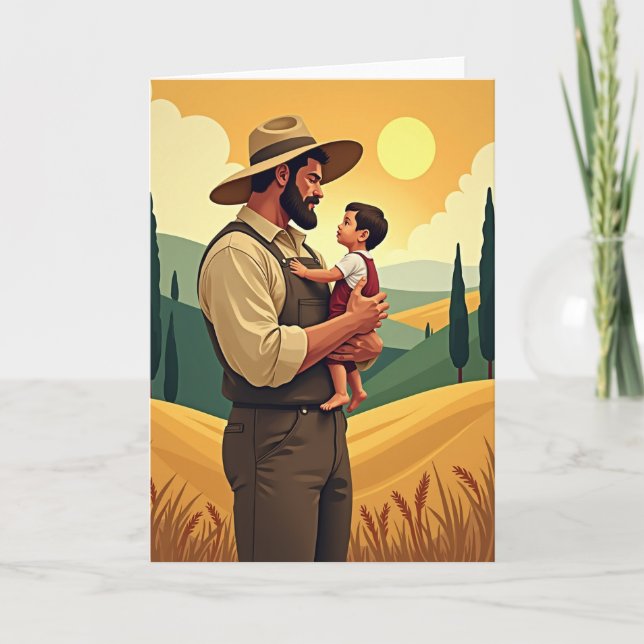 Jolie carte de fête des pères Fields (Devant)