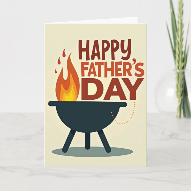 Jolie carte de fête des pères Flame (Devant)