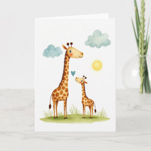 Jolie carte de Fête des Pères Girafe