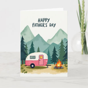 Jolie carte de Fête des Pères pour campeur